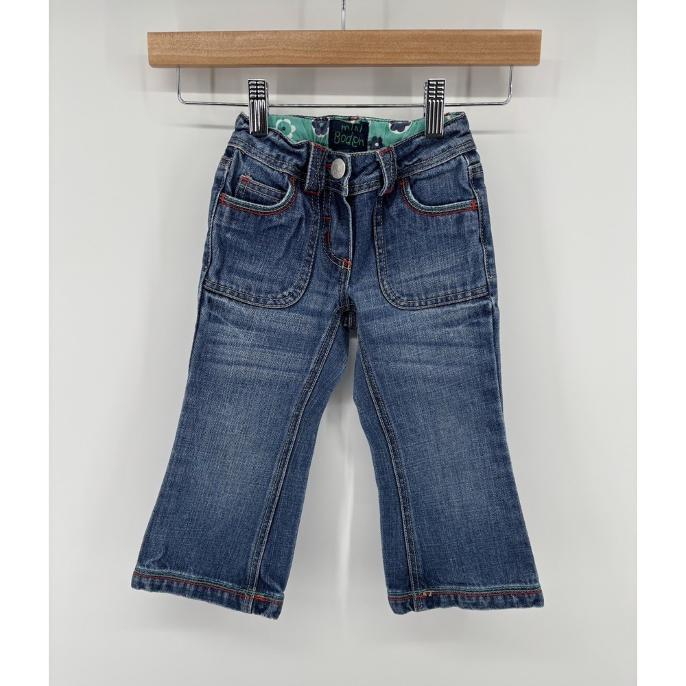 Vintage Baby Boden Denim Jeans Sz 2-3 Years Adjustable Waistband